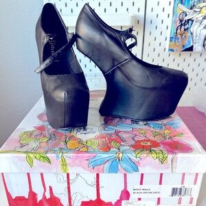 Jeffrey Campbell Night Walk Platform Leather Heels